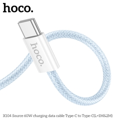 Cáp sạc nhanh 60W HOCO X104 (c-c 1m) 2 đầu Type-C ra TypeC dây dù chính hãng [BH 1 năm]