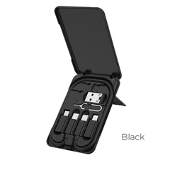 Cáp sạc nhanh 3A HOCO U86 6in1 đa năng full bộ hộp đựng 4 cổng iPhone Lightning, Type C, Samsung Micro chuyển đổi thay thế linh hoạt chính hãng [BH 1 năm]