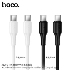 Cáp sạc nhanh 60w HOCO X120 2 đầu type c (Type C ra Type C; c-c) chính hãng