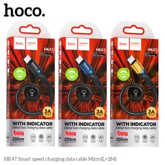 Cáp sạc nhanh 3A HOCO HK47 Micro 2m (usbA ra Micro; a-m) dây dù chính hãng