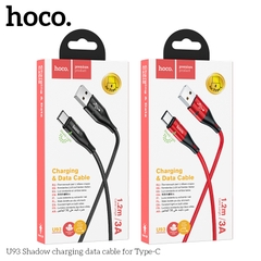 Cáp sạc nhanh 2.4A U93 Type C (usb ra Type C) cáp dài1.2M có đèn báo sạc chính hãng [BH 1 năm]