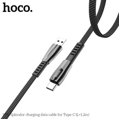 Cáp sạc nhanh 2.4A HOCO U70 USB ra Type C có led báo sạc (usb ra Type C) chính hãng [BH 1 năm]
