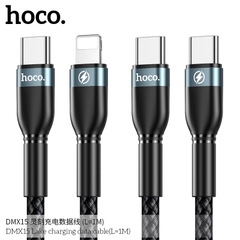Cáp sạc nhanh 60W HOCO DMX15 (C-C) 2 đầu type-c ra typec dài 1m chính hãng [BH 1 Năm]