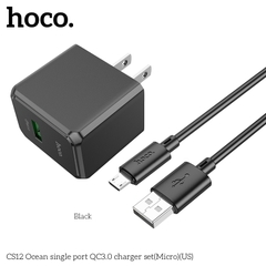 Bộ sạc nhanh Hoco CS12 Usb ra Micro 18W Q.C 3.0 chính hãng [BH 1 NĂM] / pktn sale