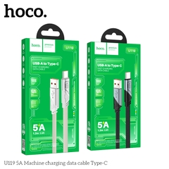 Cáp sạc nhanh 5A HOCO U119 usb ra Type-C dây dù dẹp chính hãng [BH 1 năm]