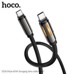 Cáp sạc nhanh 60w HOCO U136 (c-c) cáp 2 đầu type-c ra type c, dây silicon có đèn led báo sạc chính hãng [Bh 1 năm]