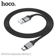 Cáp sạc nhanh Hoco X102 (usb ra type c) dây dù 2.4A chính hãng [BH 1 năm]