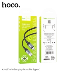 Cáp sạc nhanh Hoco X102 (usb ra type c) dây dù 2.4A chính hãng [BH 1 năm]