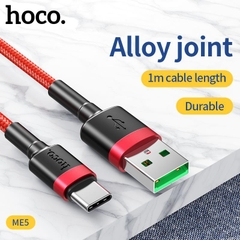 Cáp sạc nhanh 3A HOCO ME5 usb ra Type C 1M dây dù chính hãng [BH 1 năm]