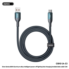 Cáp sạc nhanh 66W REMAX CB10-A-C cáp USB ra Type C dài 1m2 kèm đèn led báo sạc siêu đẹp