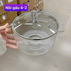 Nồi thuỷ tinh nắp có hình Gấu siêu đẹp 1.7l [BH: None]
