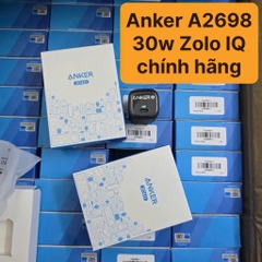 Cóc sạc nhanh 30w ANKER A2698 Zolo IQ GaN màu đen (1 cổng type-c) chính hãng [BH 1 năm]