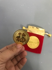 Hàng Lưu Niệm Đồng Xu Trâu Vàng kèm Túi Đựng / pktn sale