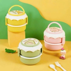 Hộp cơm giữ nhiệt văn phòng 2 tầng hình trái cây siêu cute 1300ml [BH:NONE]