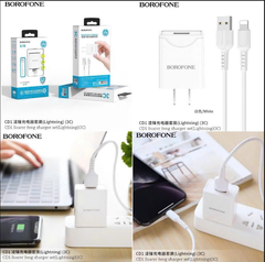 Bộ sạc 2.1A BOROFONE CD1 Iphone [cóc 1 cổng sạc USB kèm cáp USB ra iphone lightning, a-l]