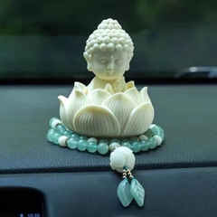 Tượng Phật mini ngồi trên đài sen để xe hơi, bàn làm việc, decor cầu may mắn bình an [BH: NONE]