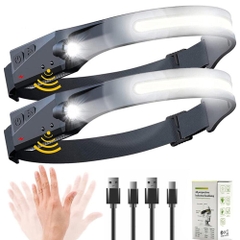 Đèn đội đầu Led Cob Pha cảm biến dây silicon [BH: 1 TUẦN]