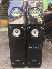 Bộ 2 loa nghe nhạc SAST SM-608 (KÈM 1 MICRO KHÔNG DÂY) cây đứng cao 88cm "siêu to khổng lồ" nghe nhạc từ âm ly, usb, thẻ nhớ, fm có đèn vũ trường, có 2 lỗ gắn micro hát karaoke