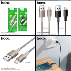 Cáp sạc nhanh 3A X119 (A-C) cáp USB ra Type C dây dù siêu đẹp