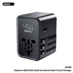 Cóc sạc du lịch REMAX CM06 cóc sạc 45w công suất 2500W kèm 3 cổng Type C 1 cổng USB siêu tiện lợi