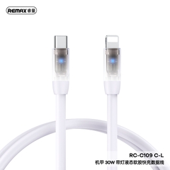 Cáp sạc nhanh 30w Remax rc-c109 c to ip 30W 1,2m type c ra iphone lightning tích hợp đèn chính hãng [BH 1 năm] / pktn sale