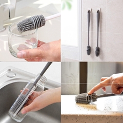 Cây cọ ly silicon cán dài có lỗ treo ráo nước [BH: NONE]