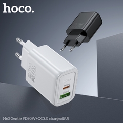 Cóc sạc nhanh 30w Hoco N63 Gentle PD30W+QC3.0(EU) chính hãng