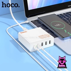 Cóc sạc nhanh 65w HOCO C114 (1 cổng type-c PD vs 4 cổng usb QC3.0) (4U + 1C) chính hãng [BH 1 năm]