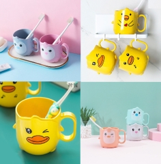 Ly cốc nhựa uống nước / đánh răng hình kute cho bé