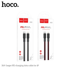 Cáp sạc nhanh 20w Hoco X69 (c-l 1m) PD cổng Type C ra iPhone Lightning bện dù siêu bền 1M chính hãng [BH 1 NĂM]