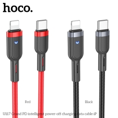 Cáp sạc nhanh 20w tự ngắt HOCO U117 (c-l) (Type C ra iPhone Lightning) có đèn led báo sạc 3A chính hãng [BH 1 năm]