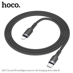 Cáp sạc nhanh 20w tự ngắt HOCO U117 (c-l) (Type C ra iPhone Lightning) có đèn led báo sạc 3A chính hãng [BH 1 năm]