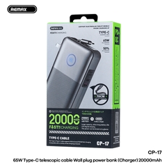 Pin sạc dự phòng REMAX FC-17 20000mAh pin sạc nhanh 65w+QC3.0 kiêm phích cấm 220v kèm màn hình led siêu đẹp