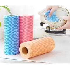 Cuộn khăn lau 1 MÀU PHỐI SỌC nhà bếp đa năng 50pcs [BH: NONE]