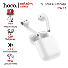 Tai nghe Bluetooth Hoco EW02 True Wireless (TWS) kiểu dáng Airpods 2 rep 1:1 có dock sạc chính hãng [BH 1 năm]