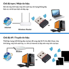 Usb thu bắt sóng wifi 802.11 nano 300Mbps chuẩn N (KHÔNG CÓ ĂNG TEN) [BH 3 tháng]