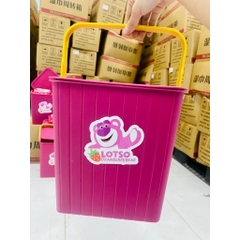 Xô khăn ướt lớn chữ nhật kèm 15 gói losto có quai xách [BH: NONE]