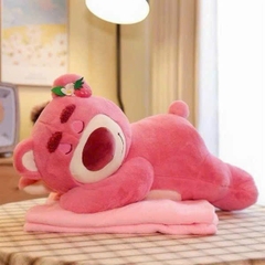 Bộ chăn gối hình gấu losto hồng cute