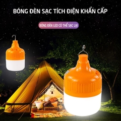 Bóng đèn led tích điện 150w hộp đen bóng Cam có móc treo [BH 1 tuần]