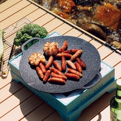 Chảo gang nướng bếp BBQ chống dính xuất Hàn size 34cm [BH: NONE]