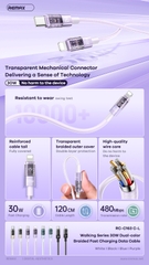 Cáp sạc nhanh 30W REMAX RC-C163 (c-l 1.2m) type c ra iphone lightning dây dù chính hãng [BH 1 năm]