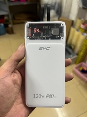 Pin sạc dự phòng sạc nhanh 120W SYC 151, dung lượng 10.000mAh có màn hình hiển thị % pin kèm 2 dây cáp liền thân [BH: 1 Năm]