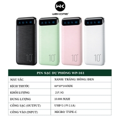 Pin sạc dự phòng Wekome WP-161 10.000mAh chính hãng [BH 1 năm]