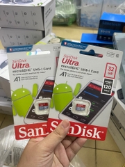 Thẻ nhớ micro 32GB Sandisk ultra class 10, speed up to 100mb/s full box - Vỉ có thể thay đổi tùy lô [BH: 1 năm]
