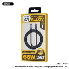 Cáp sạc nhanh 66w REMAX CB22 A-C cáp USB ra Type C chất liệu hợp kim dài 1m2 kèm đèn led siêu đẹp