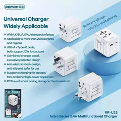Ổ điện 35w Remax RP-U11 DU LỊCH đa năng 4 loại phích cắm thông dụng dễ dàng chuyển đổi CHÍNH HÃNG [BH: 1 NĂM]