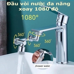 Đầu vòi nối dài xoay 1080 độ gắn lavabo, vòi nước bồn rửa chén nhà bếp xoay thông minh bằng nhựa / pktn sale