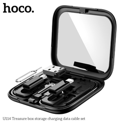 Cáp sạc nhanh 60w 3A HOCO U114 đa năng full bộ hộp đựng 4 cổng iPhone Lightning, Type C, Samsung Micro chuyển đổi thay thế linh hoạt chính hãng [BH 1 năm]