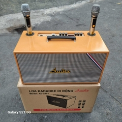 Loa kéo karaoke AD2201 (2 bass 20cm) kèm 2 micro chính hãng [BH 1 năm]