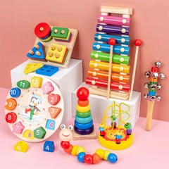 Trọn bộ 6 món đồ chơi chất liệu gỗ phát triển trí tuệ cho bé từ 2- 6 tuổi [BH: NONE]